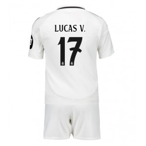 Billiga Real Madrid Lucas Vazquez #17 Hemmatröja Barn 2024-25 Kortärmad (+ Korta byxor)